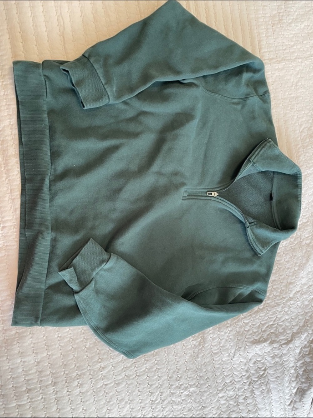 lululemon athletica Women’s Teal Half-Zip Crop Sweatshirt